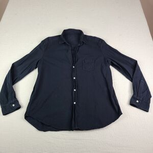 Frank & Eileen "Lab Eileen" Black Cotton Button Up L Large Long Sleeve